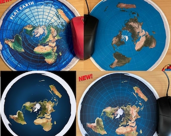 New Flat Earth Map of the World Mousepad PC Table Mat Mouse Geography Pad Matrix UN Gaming Room Blue Gleason Firmament Antarctica NASA Lies