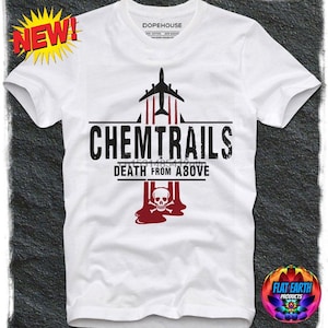 Chemtrails T-shirt Modification météorologique Mode homme Noir Blanc Faux canular sur le changement climatique dans le monde entier Poison Trails Spray Aluminium Baryum Gift
