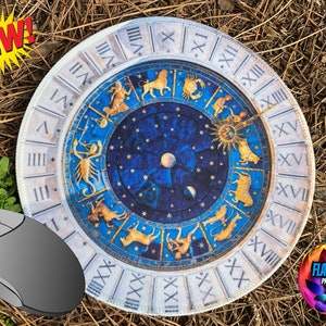 Alte Welt Venedig Astronomische Uhr Mousepad PC Matte Mauspad Flat Earth Uhr Astrolabium Orloj Italien Mittelalterliche Karte Firmament Sterne Die NASA liegt