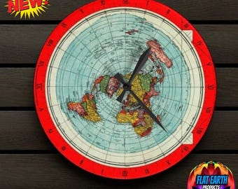 Reloj de pared Gleason de 24 horas con mecanismo de Tierra plana (Europa), 1892, mapa del mundo, reloj acrílico de día completo, decoración, cosmología bíblica, conspiración, regalo raro