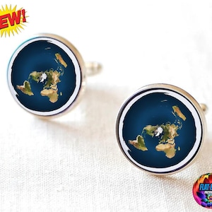Boutons de manchette Terre plate Gleason, carte du monde Hyperborée Rupes Nigra Boutons de manchette Horloge astronomique de Prague Globe Soleil Planète Hommes Mariage Cadeau de voyage