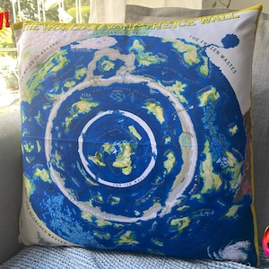 El mundo más allá del hielo Funda de cojín de pared v2.0 Funda de almohada de tierra plana Sofá cama Silla Antártida Tierra Terra Infinita Regalo extraterrestre