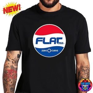 Flache Erde Pepsi Meme T-Shirt Logo Parodie Nullkrümmung NASA liegt Lustig PepsiCo Männer Unisex T Schwarz Weiß Lässiges Tshirt T-Shirts Oberteile Geschenk S-4XL