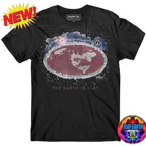 Flat Earth Wilbur Glenn Voliva 1931 Map T-Shirt Model Firmament Unisex Fashion Black Gleason World Realm Globe Planet tshirt