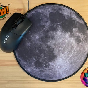 Mauspad Vollmond Mond schwarz grau Licht Luna flache Erde Weltkarte Gleason NASA liegt Matrix Anti-Rutsch Gummi Geschwindigkeit