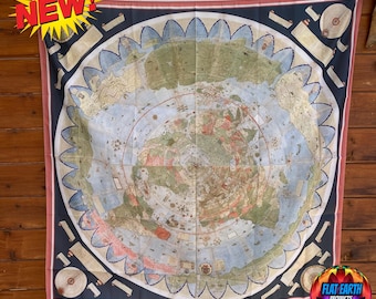 XXL Flat Earth Flag Urbano Monte 1587 World Map Large High-quality HD All Weather Terra Realm North Pole Eden Antarctica Vintage Decor Gift