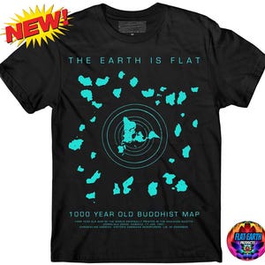 Flat Earth Hawaiian More Land Boeddhistische tempelkaart T-shirt Japans 1000 jaar Firmament Unisex mannen zwarte wereld Dr Kobayashi's Antarctica-T-shirt