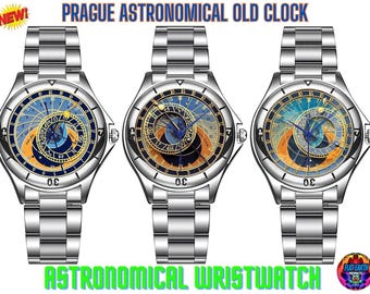 プラハ天文時計腕時計 ユニセックス チェコ フラットアースウォッチ