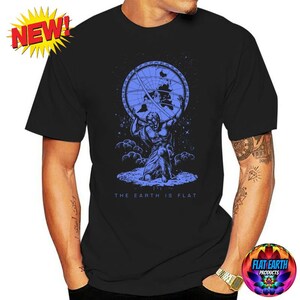Maglietta Titano Greco Atlante Terra Piatta Mitologia Dio Firmamento T Uomo Moda NASA bugie Maglietta Nera Maglietta Bianca Regalo Casual Top Meme Terra Mondo Regno