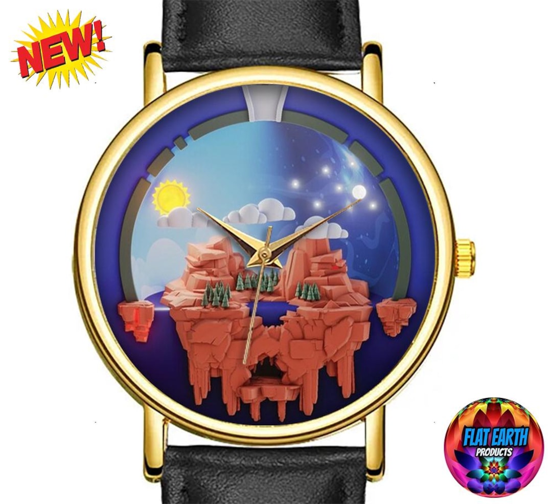 Hebrew Cosmology Flat Earth Wristwatch World Map Watch Ancient