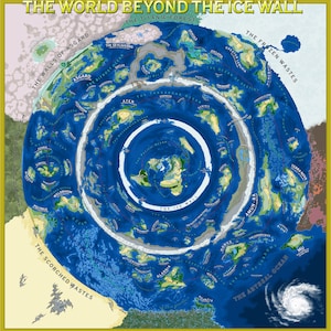 V2.0 Le monde au-delà du mur de glace Carte de la Terre plate en téléchargement numérique haute résolution au-delà du territoire extraterrestre de l'Antarctique