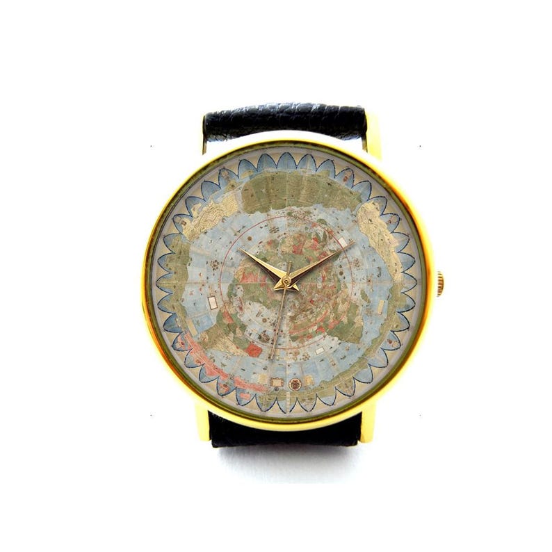 Urbano Monte Flat Earth Map Wristwatch 1587 Vintage World Realm Watch ...