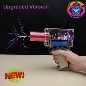 Nuevo dispositivo portátil de pistola de bobina Nikola Tesla, pistola de plasma de disparo eléctrico portátil, generador de luz, ENERGÍA GRATIS, juguete científico, Tartaria del Viejo Mundo X
