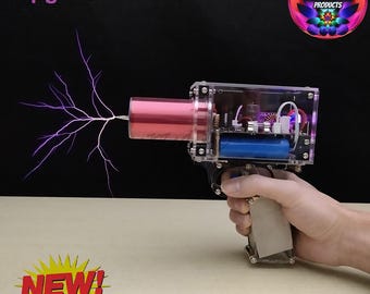 New Handheld Nikola Tesla Coil Gun Device Portable Electric Firing Plasma Pistol light Generator FREE ENERGY Science Toy Old World Tartary X