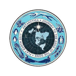 Antarctica FLAT EARTH Azimuthal equidistant grote stickers kaart 13 CM modelauto sticker raamdecoratie Journey to the Edge of the World Tours