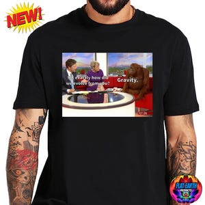 Gravity Evolution Monkey News T-shirt Flat Earth Parodia Lol NASA Orangutan Divertente Meme Uomo T Nero Bianco Casual Tee Tops Regalo americano S-4XL
