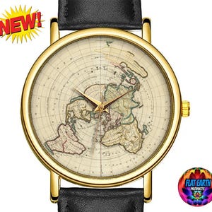 Planisphere Terrestre-polshorloge platte aarde wereldkaart 1696 Suivant les nouvelles Realm Watch 1713 Pieter van der Cassini Territories HD-cadeau