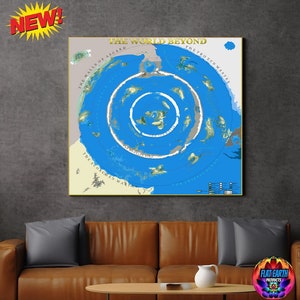 XXL canvas poster V3.0 Wereld voorbij het ijs Muur plat aarde kaart rijk katoen bedrukking Antarctica Navigator Terrein Terra Infinita Land Geschenken