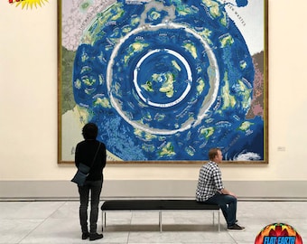 XXL Canvas Poster V2.0 World Beyond The Ice Wall Flat Earth Map Realm Cotton Printing Antarctica Navigator Terrain Terra Infinita Land Gifts