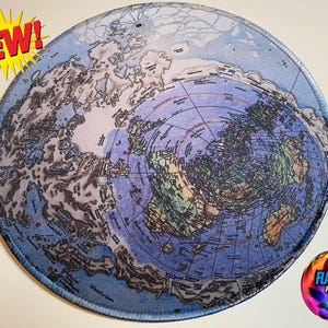 Flat Earth Plasma Moon & Beyond Map Mousepad More Land Realm German Vibes UN PC Mat Mouse Pad Full World Luna Cosmos Gleason Model ZELDZAAM cadeau