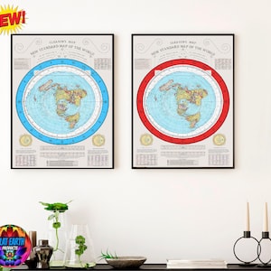 HD Remastered: New Standard World Map Alex Gleason's Flat Earth Canvas Poster 1892 Plane XXL Wall Art Painting antiek decor Printfirmament