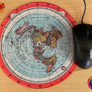 Gleason Flat Earth-muismat Nieuwe standaard Wereldkaart PC-mat Muismat 1892 HD Alexander Firmament Dome Model NASA Lies Antisliprubber