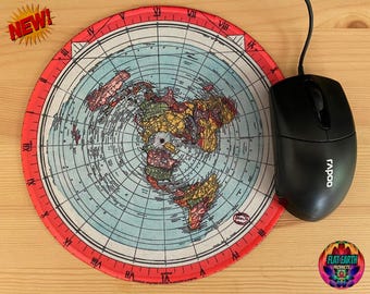 Gleason Flat Earth Mousepad New Standard Map of the World PC Mat Mouse Pad 1892 HD Alexander Firmament Dome Model NASA Lies Anti-slip Rubber