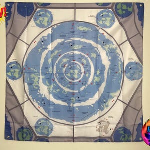 Affiche XXL, carte du monde, terre plate, au-delà du mur de glace de l'Antarctique, Terra Infinita, royaume extraterrestre de haute qualité, cadeau Nos Confunden