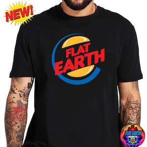 Burger King Flat Earth T-Shirt Whopper Logo NASA liegt Weltall Parodie Meme Lustig American Men T Mode Schwarz Weiß Casual T-Shirt Tops Geschenke S-4XL