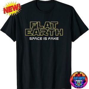 Flache Erde Star Wars T-Shirt Modell Schrift Raum ist gefälscht Unisex Herren Mode Schwarz Weltkugel NASA liegt Mandalorian Japanisch T-Shirt Tee Matrix