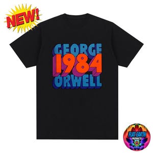 George Orwell 1984 T-Shirt Big Brother Dystopie Literatur Buch Männer HD Fashion Schwarz Geschenk Ingsoc Freiheit Sklaverei Krieg Frieden Orwell's WAKE UP