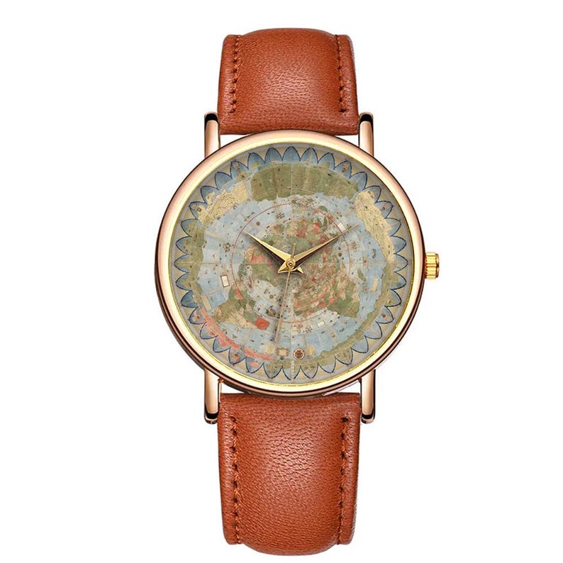 Urbano Monte Flat Earth Map Wristwatch 1587 Vintage World Realm Watch ...