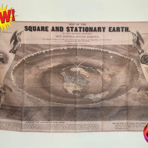 Vintage platte aarde vlag kaart door Orlando Ferguson 1893 The Square And Stationary World Realm hoogwaardig vliegtuig bijbelse poster Chronicles GOD