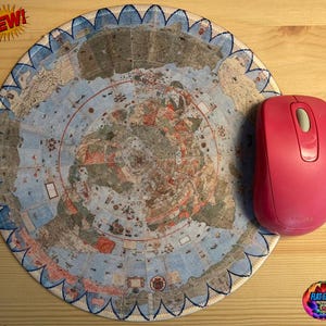 Urbano Monte Planisphere Karte 1587 Flache Erde Mousepad PC Tischmatte Mauspad HD Projektierung NASA liegt Gleason Kartographie Terra Vintage Geschenk