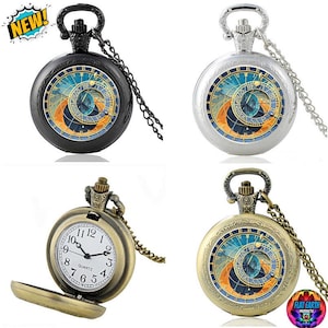 Astronomische oude klok van Praag Vintage zakhorloge platte aardekaart hanger ketting ketting brons Steampunk Venetië Italië quartz astrolabium cadeau