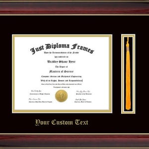 Mahogany with Gold Custom Diploma Frame With Tassel