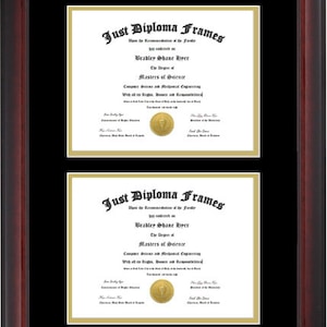Mahogany Custom Double Diploma Frame