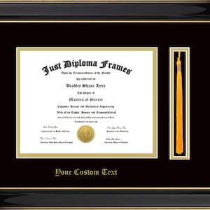 Black Custom Diploma Frame With Tassel