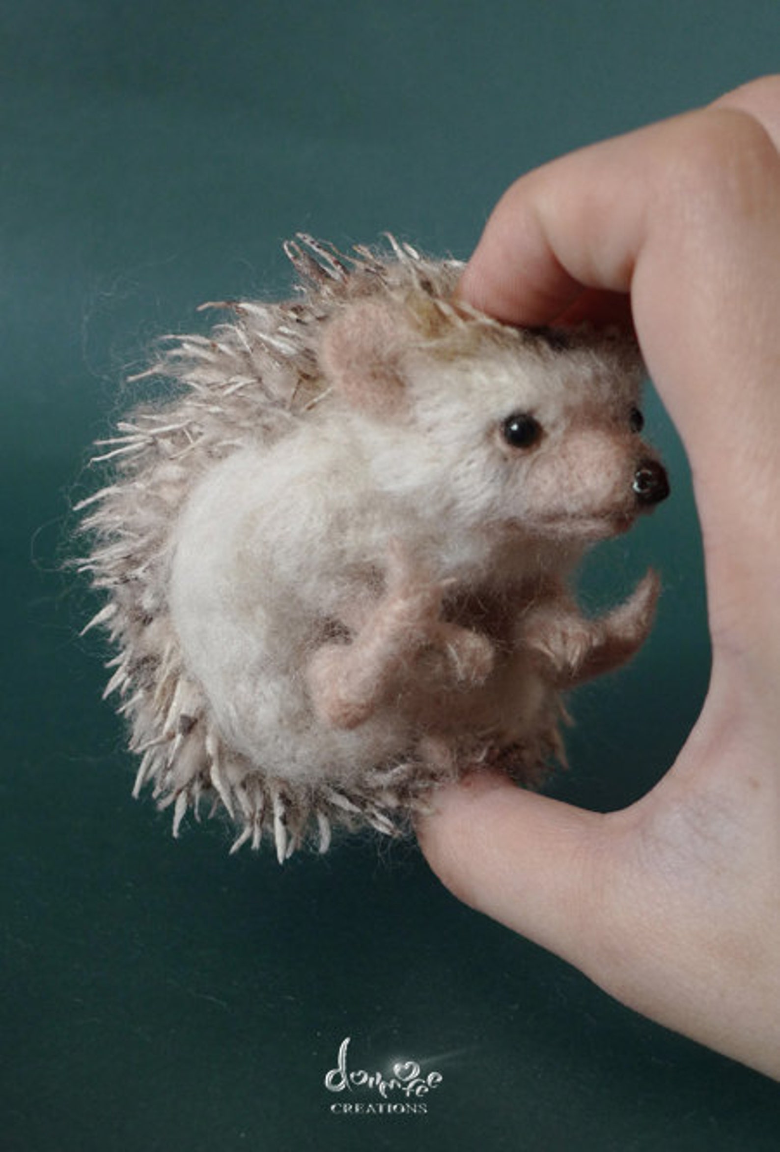 Needle Felted Hedgehog 10 cm long size by dollmofee Etsy