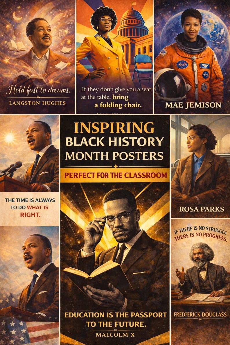 Black History Month Posters | Inspirational African American Leaders ...
