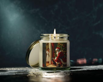 ダックスフンドのクリスマスキャンドル：女の子とサンタ、ココナッツ