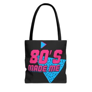 Retro 80&#39;s Tote Bag, Vintage Style Bag, 80&#39;s Nostalgia Gift, Music Festival Accessory, Fun Summer Tote