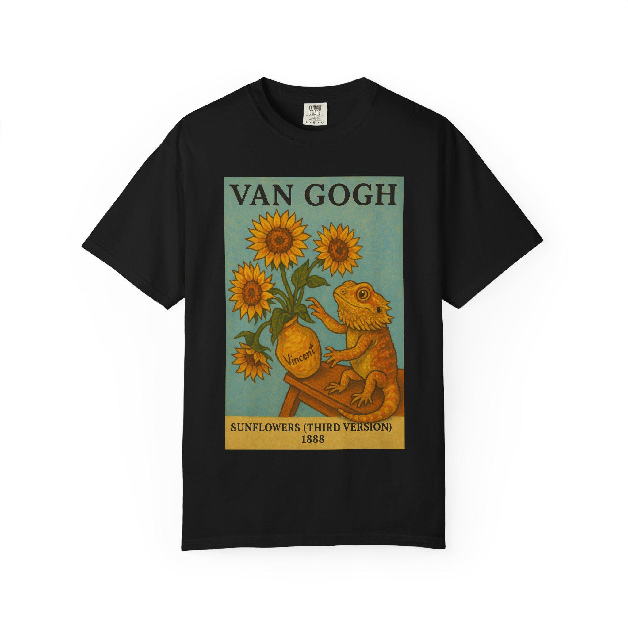 Van Gogh Bearded Dragon T-shirt: Funny Art Herpetology Comfort