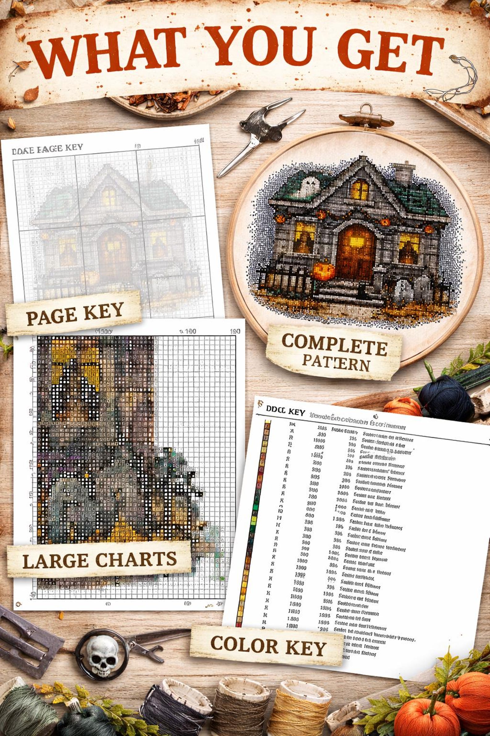 Haunted House Cross Stitch Pattern PDF | Halloween Cottage | Spooky ...