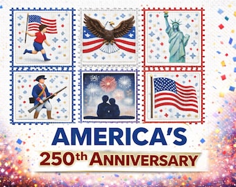 America's Anniversary Cross Stitch Pattern Bundle | Patriotic USA 1776–2026 | DMC Anchor Madeira | Pattern Keeper