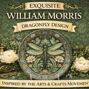 William Morris Dragonfly Decorative Plate | Unbreakable, USA Made image 7