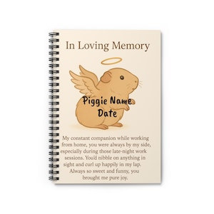 Guinea Pig Memorial Spiral Notebook, In Loving Memory Pet Journal, Guinea Pig Gift ,Pet Loss Tribute, Animal Lover Notebook
