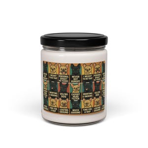 Soy Candle, French Bulldog Checkerboard Design, Retro Frenchie Puns, Cute Home Decor, Frenchie Lover Gift, Animal Lover Candle
