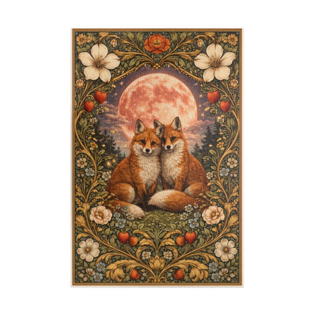 Puzzles Fox, Puzzles William Morris, Puzzles floraux, Puzzle Lune rouge, Puzzles artistiques, Puzzle cadeau, Puzzle unique