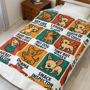 Chihuahua Lover&#39;s Velveteen Plush Blanket, Cozy Dog Throw, Pet-Themed Home Decor, Unique Gift for Dog Owners, Puppy Cuddle Blanket, [...]